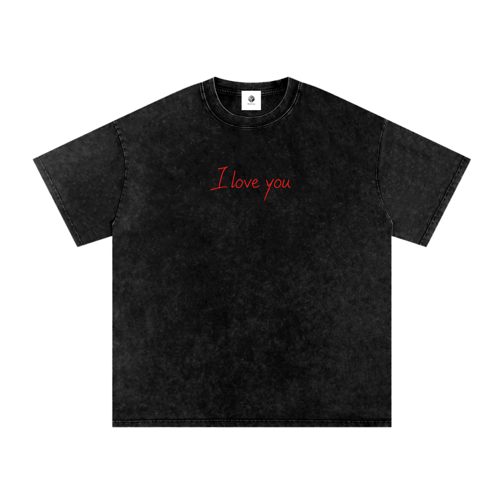 "I love you" Washed T-shirt